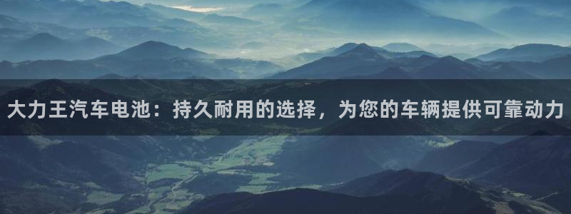 优发国际官网下载手机版：大力王汽车电池：持久耐用的选择，为您的车辆提供可靠动力