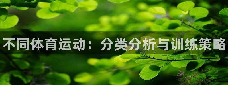 哈哈体育下载：不同体育运动：分类分析与训练策略